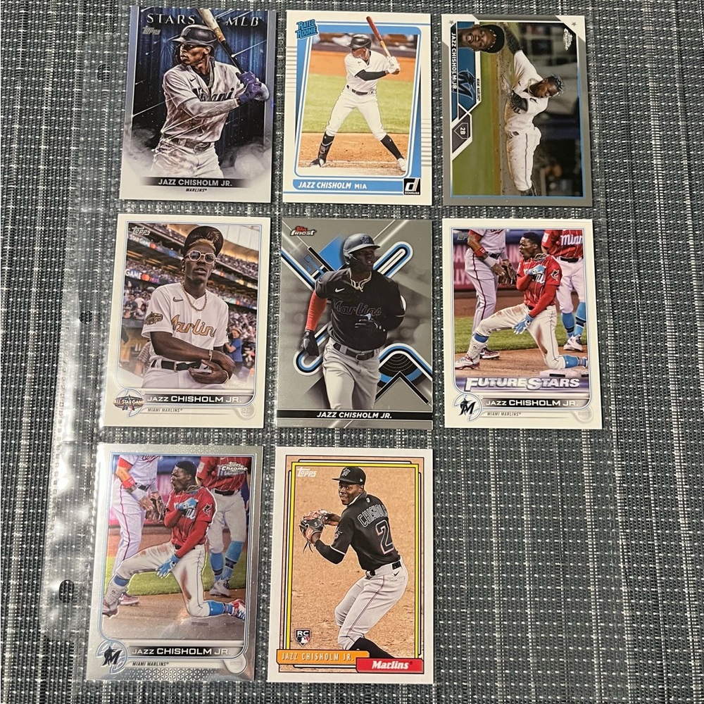 ⚾️ Jazz Chisholm MLB Baseball Trading Cards,  Collection of 8